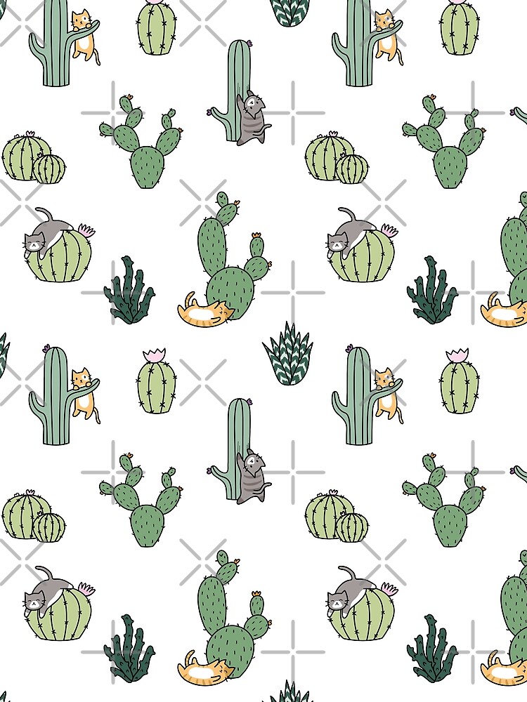 Thumbnail 3 of 3, Scarf, Cacti Cats designed and sold by Shopzoki.