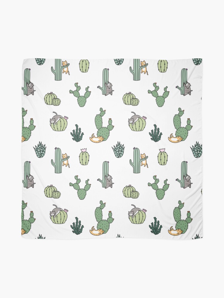 Thumbnail 2 of 3, Scarf, Cacti Cats designed and sold by Shopzoki.