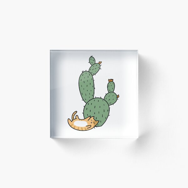 Cacti Cats Acrylic Block