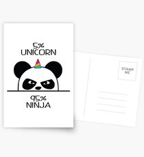 Unicorn Ninja Panda Postcards