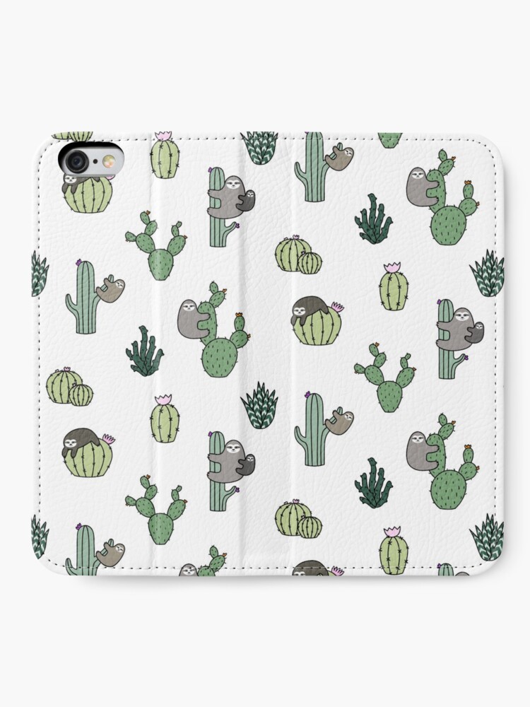 Alternate view of Cacti Sloths iPhone Wallet