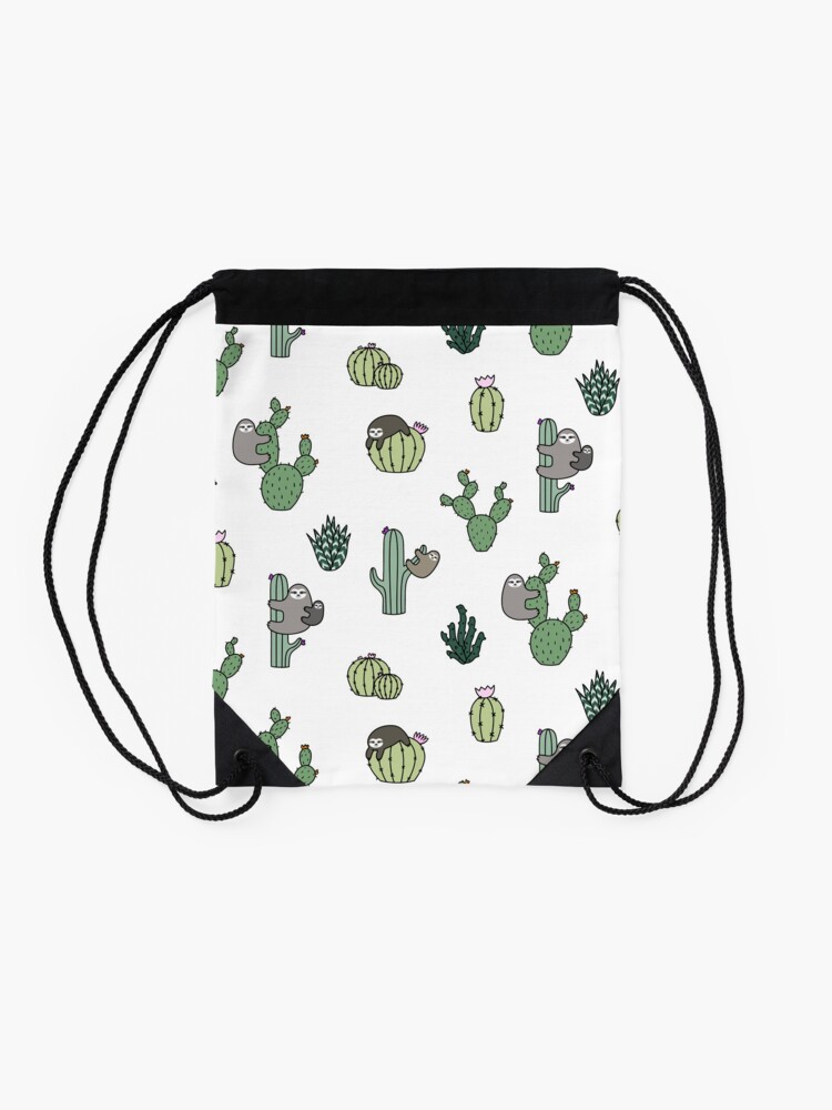 Alternate view of Cacti Sloths Drawstring Bag