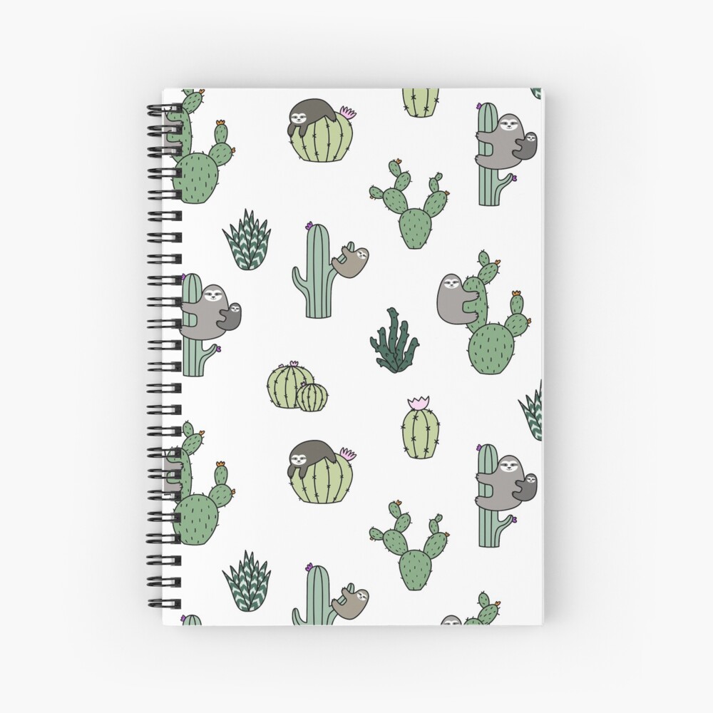 Cacti Sloths Spiral Notebook