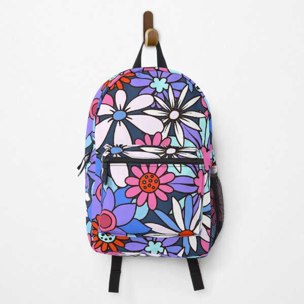 Item preview, Retro 1960's Hippie Blue, Lilac, Pink Flower Pattern designed and sold by DEC02.