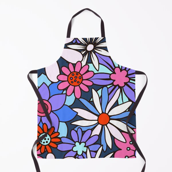 Item preview, Retro 1960's Hippie Blue, Lilac, Pink Flower Pattern designed and sold by DEC02.