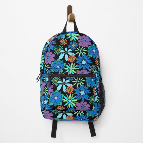 Item preview, Retro 1960's Blue, Aqua And Purple Floral Pattern designed and sold by DEC02.
