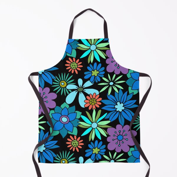 Item preview, Retro 1960's Blue, Aqua And Purple Floral Pattern designed and sold by DEC02.