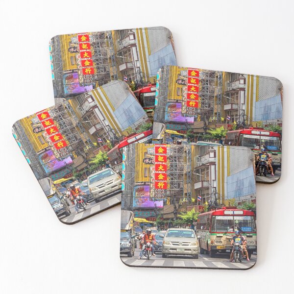Item preview, Traffic waiting at traffic lights on Yaowarat Road designed and sold by Kevin Hellon.
