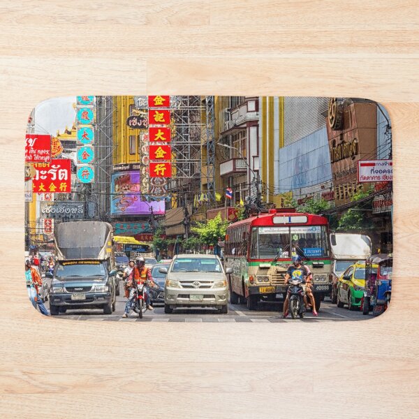 Item preview, Traffic waiting at traffic lights on Yaowarat Road designed and sold by Kevin Hellon.