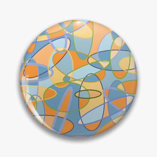 Item preview, Ellipse Blue Orange Retro Pattern designed and sold by ArtMeetsPizza.