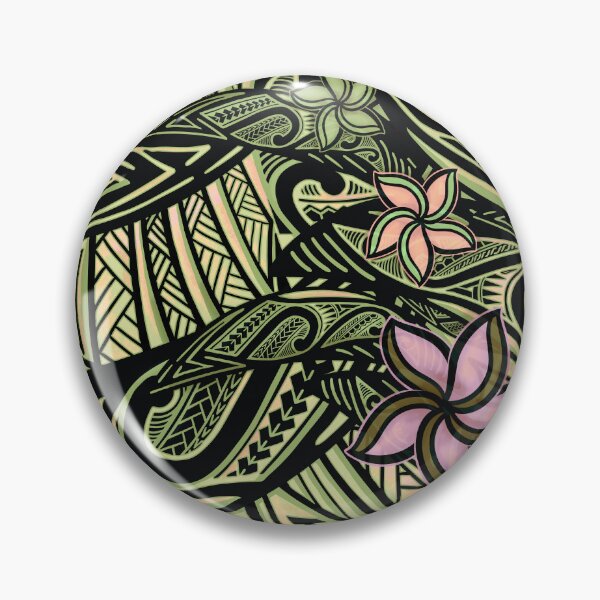 Item preview, Samoan - Polynesian - Hawaiian Vintage Green Tribal 1504 designed and sold by sunnthreads.