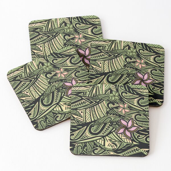 Item preview, Samoan - Polynesian - Hawaiian Vintage Green Tribal 1504 designed and sold by sunnthreads.