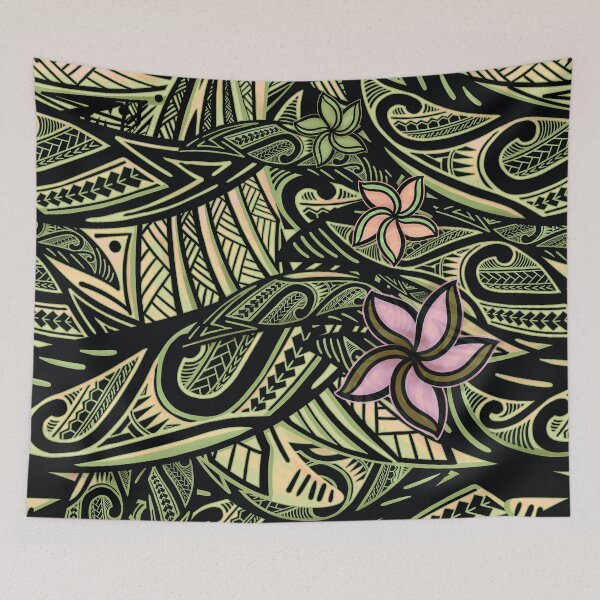 Item preview, Samoan - Polynesian - Hawaiian Vintage Green Tribal 1504 designed and sold by sunnthreads.