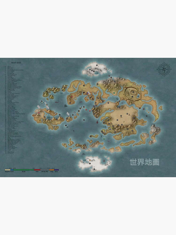 Avatar: The Last Airbender Four Nations Wall Map Art