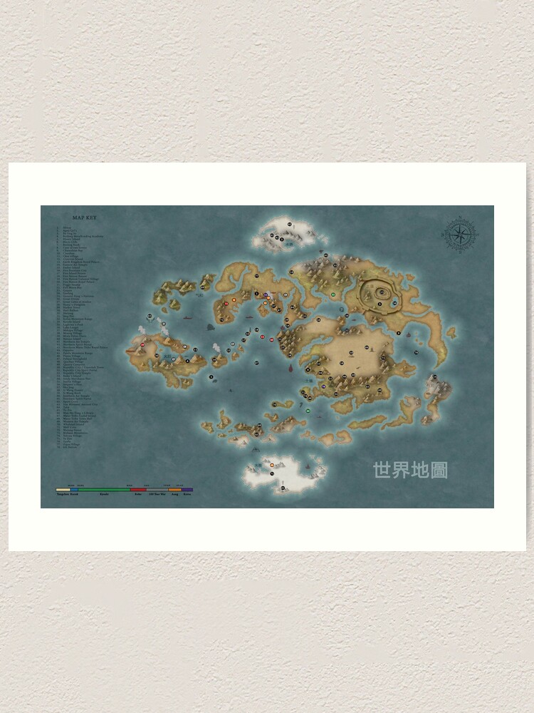 Avatar: The Last Airbender Four Nations Wall Map Art