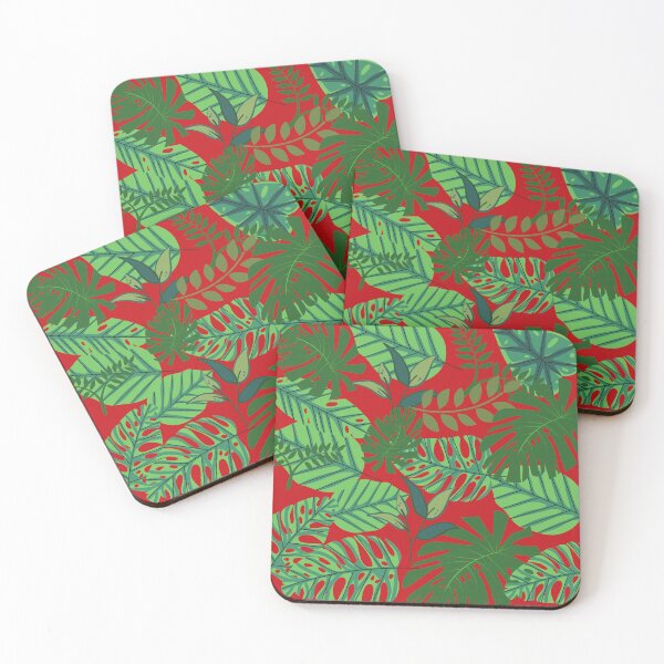 Item preview, Green Leaf Art on Red designed and sold by RiadMannan.