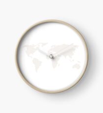 World Map Dots Rose Gold Bronze Copper Clock