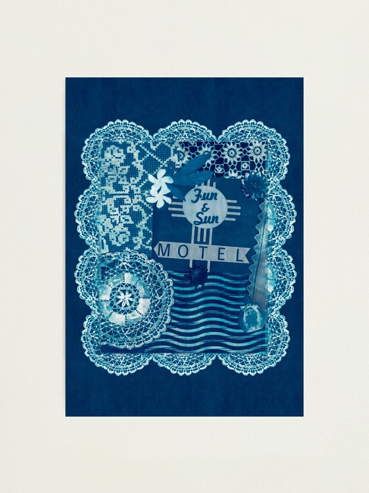 Thumbnail 1 of 3, Photographic Print, Fun Sun Motel Cyanotype designed and sold by janetcarlson.