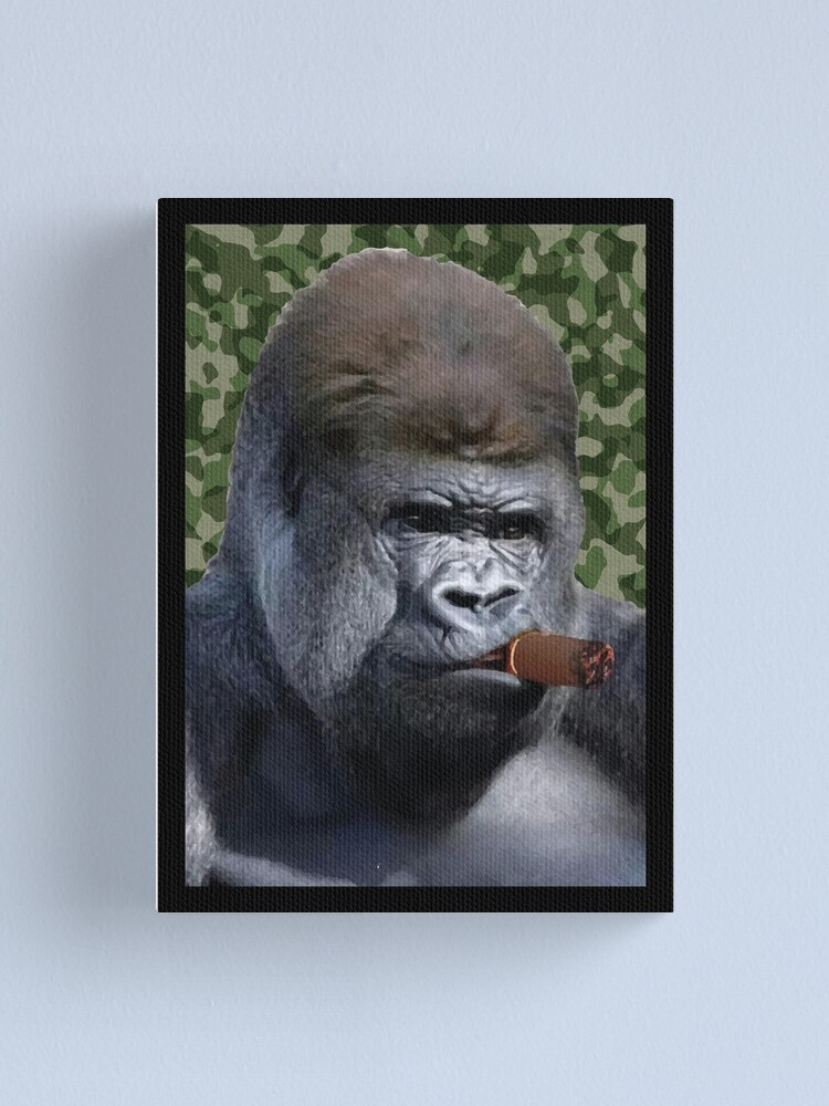 Zigarre Die Gorilla Raucht Leinwanddruck Von K3rstman1 Redbubble