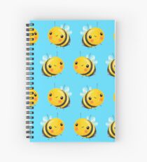 Bumble Bee Sky Blue Spiral Notebook