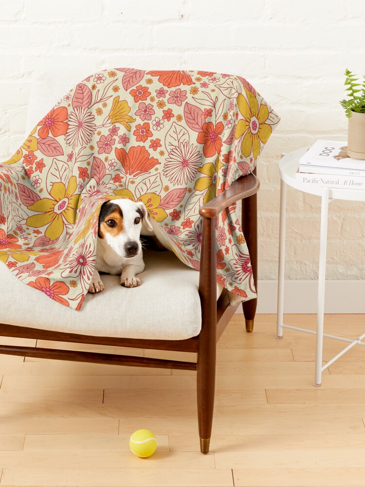 Alternate view of Retro 1960s Mod Floral Pet Blanket
