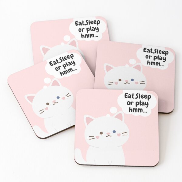 Item preview, Eat Sleep Or Play Thinking Cat designed and sold by WylDesigns.