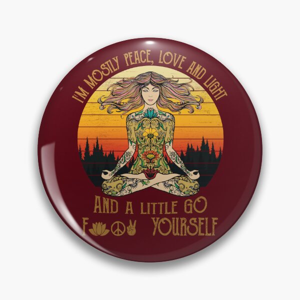 Item preview, I'm Mostly Peace Love And Light And A Little Go F*ck Yourself - Funny Yoga  designed and sold by GreenSplash.