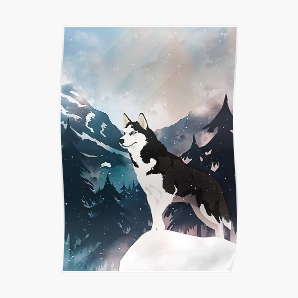 Mountain Husky Poster