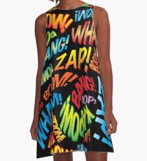 Pop Art Comic Book Sounds A-Line Dress