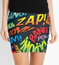 Pop Art Comic Book Sounds Superhero Mini Skirt