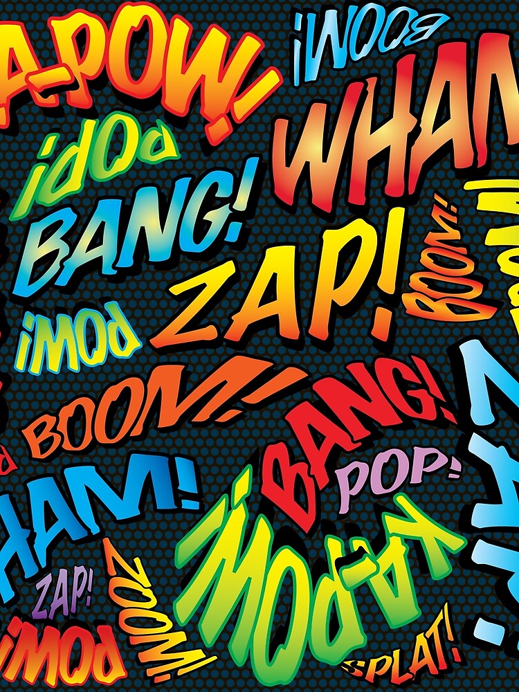 Pop Art Comic Book Sounds Superhero by comicbookpop