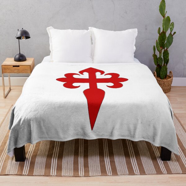 Item preview, Camino de Santiago Cross (Red Sword Cross on White Background) designed and sold by Brasilia.