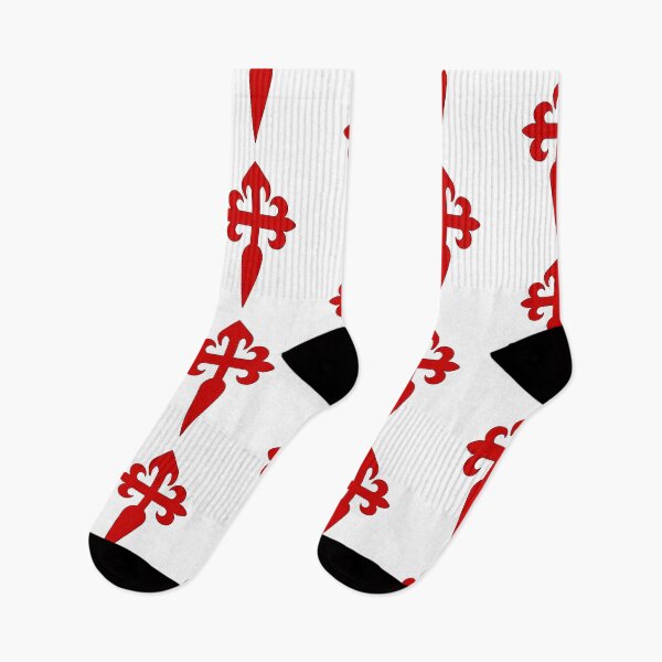 Item preview, Camino de Santiago Cross (Red Sword Cross on White Background) designed and sold by Brasilia.