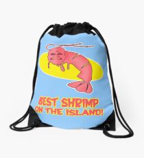 Kamekona's: Best Shrimp on the Island! Drawstring Bag