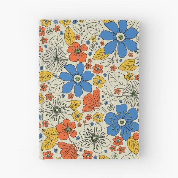 Item preview, Retro Blue, Yellow & Orange Floral designed and sold by somecallmebeth.
