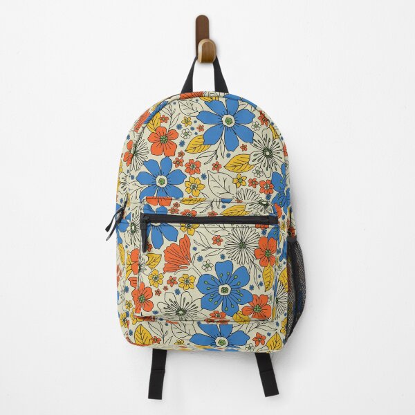 Item preview, Retro Blue, Yellow & Orange Floral designed and sold by somecallmebeth.
