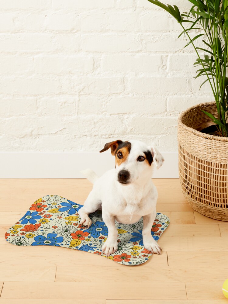 Disover Retro floral - Pet Bowls Mat