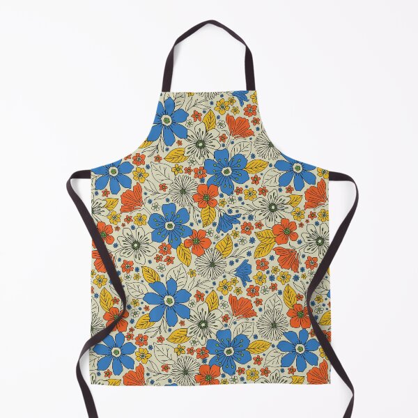 Item preview, Retro Blue, Yellow & Orange Floral designed and sold by somecallmebeth.