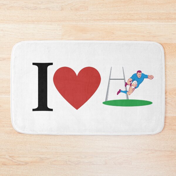 Item preview, I Love Rugby Try Line Diving Blue designed and sold by freedom4life.
