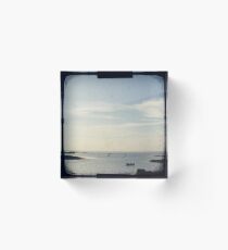 Boat on the ocean Acrylic Block