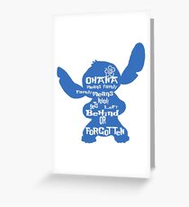 Stitch Ohana means family Greeting Card