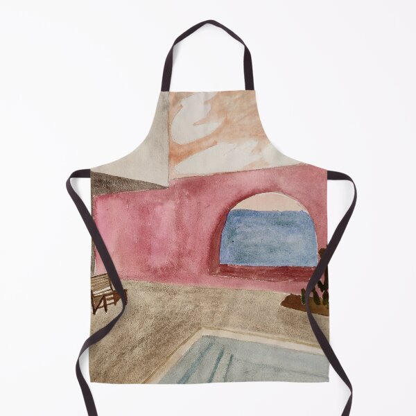 Item preview, hand painted watercolor swimming pool and sea designed and sold by quinnstyle.