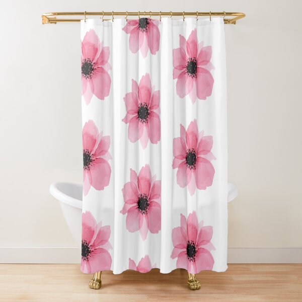 Pink Flower Shower Curtain