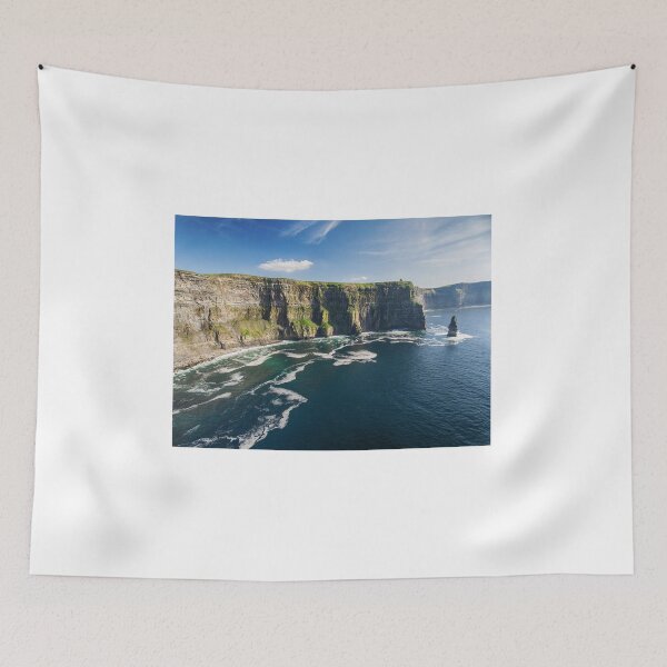 Item preview, Aerial Ireland countryside tourist attraction in County Clare. The Cliffs of Moher and Burren Ireland. Epic Irish Landscape Seascape along the wild atlantic way. Beautiful scenic nature Ireland designed and sold by Nollaig Ó Mórdha  Up The Banner Photography.