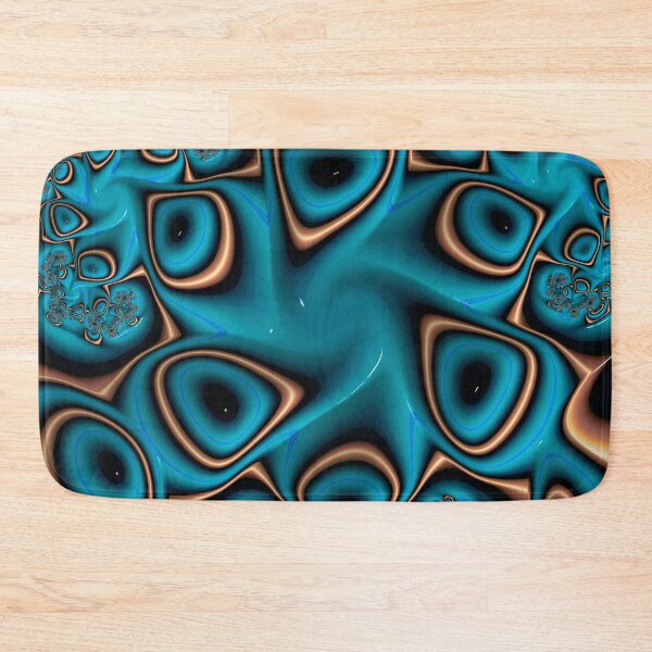 Item preview, Unique Fractal Flower in Teal and Copper designed and sold by Elisabeth Lucas.