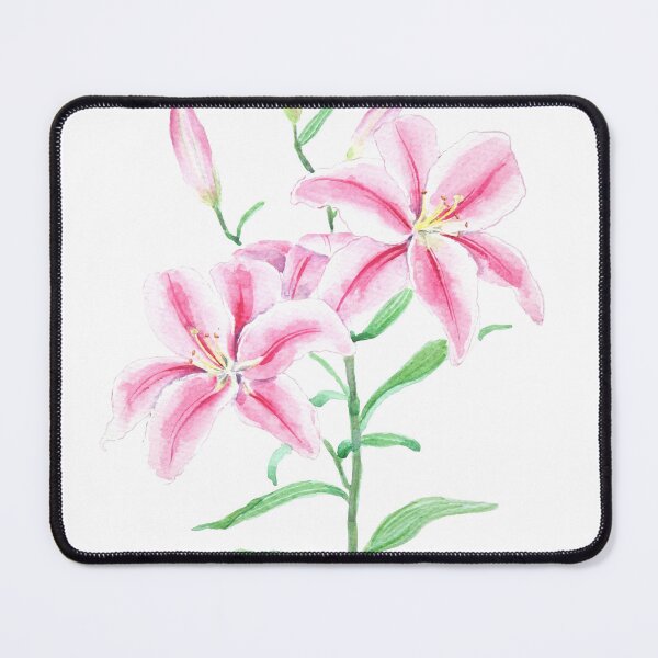 Artikelvorschau, handgemalte rosa Lilienblüte (Aquarell) entworfen und verkauft von SelenePaintings .