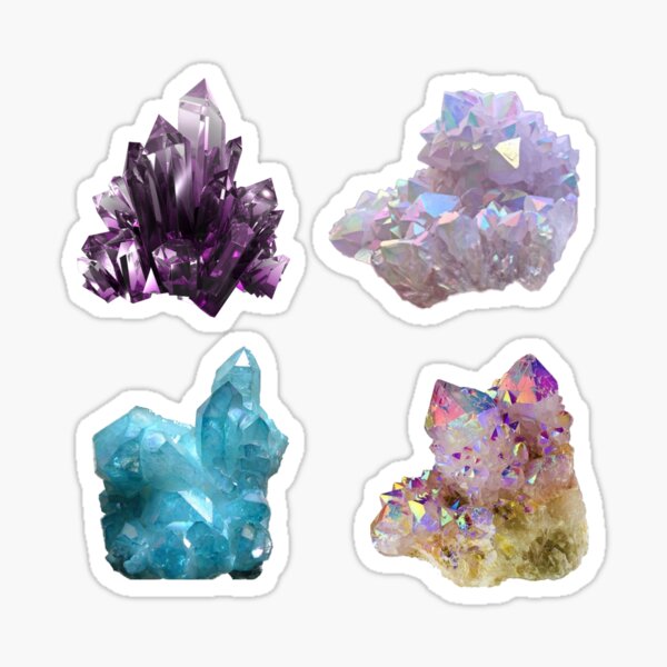 Purple Aesthetic Celestial Crystal Sticker, Starry Night Crystal Sticker,  Witchy Vibe Crystal Sticker, Purple Crystal Sticker