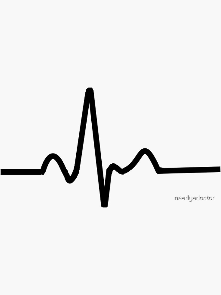 "ECG Trace" Sticker for Sale by nearlyadoctor Redbubble