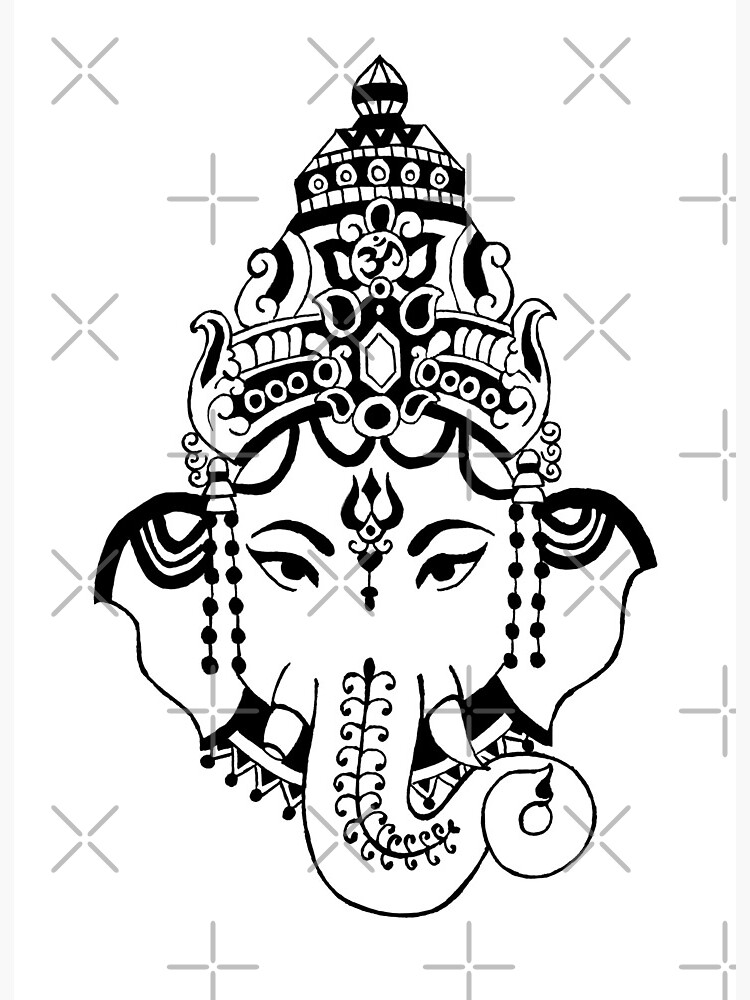 Image of Drawing Of Lord Ganesha Decorative Face With Madhubani Art Vector  Editable Outline Illustration-EI564189-Picxy
