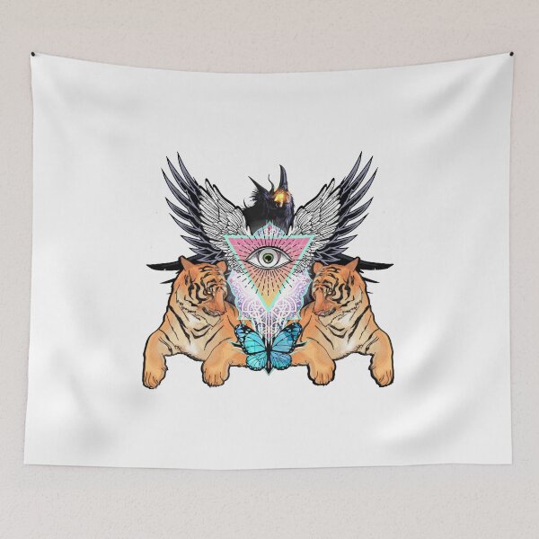 Item preview, Mystical geometric design with spiritual animals for Gemini zodiac designed and sold by AXIOM13.